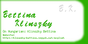 bettina klinszky business card